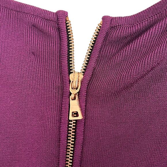 MILLY Plum Fit and Flare Stretch Dress P (XS) - Picture 3 of 11